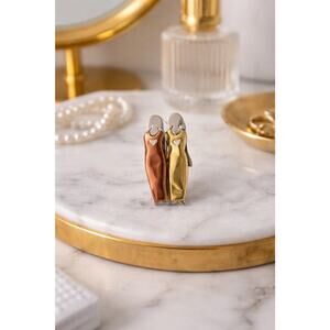 Mina & Oly by Far Fetched Mixed Metals Sisters Pin Brooch NWT